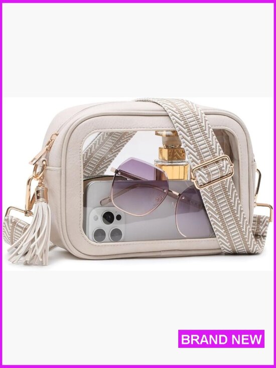 Handbags - Clear Crossbody Bag Stadium Approved Concerts Games Adjustable Strap Tassel